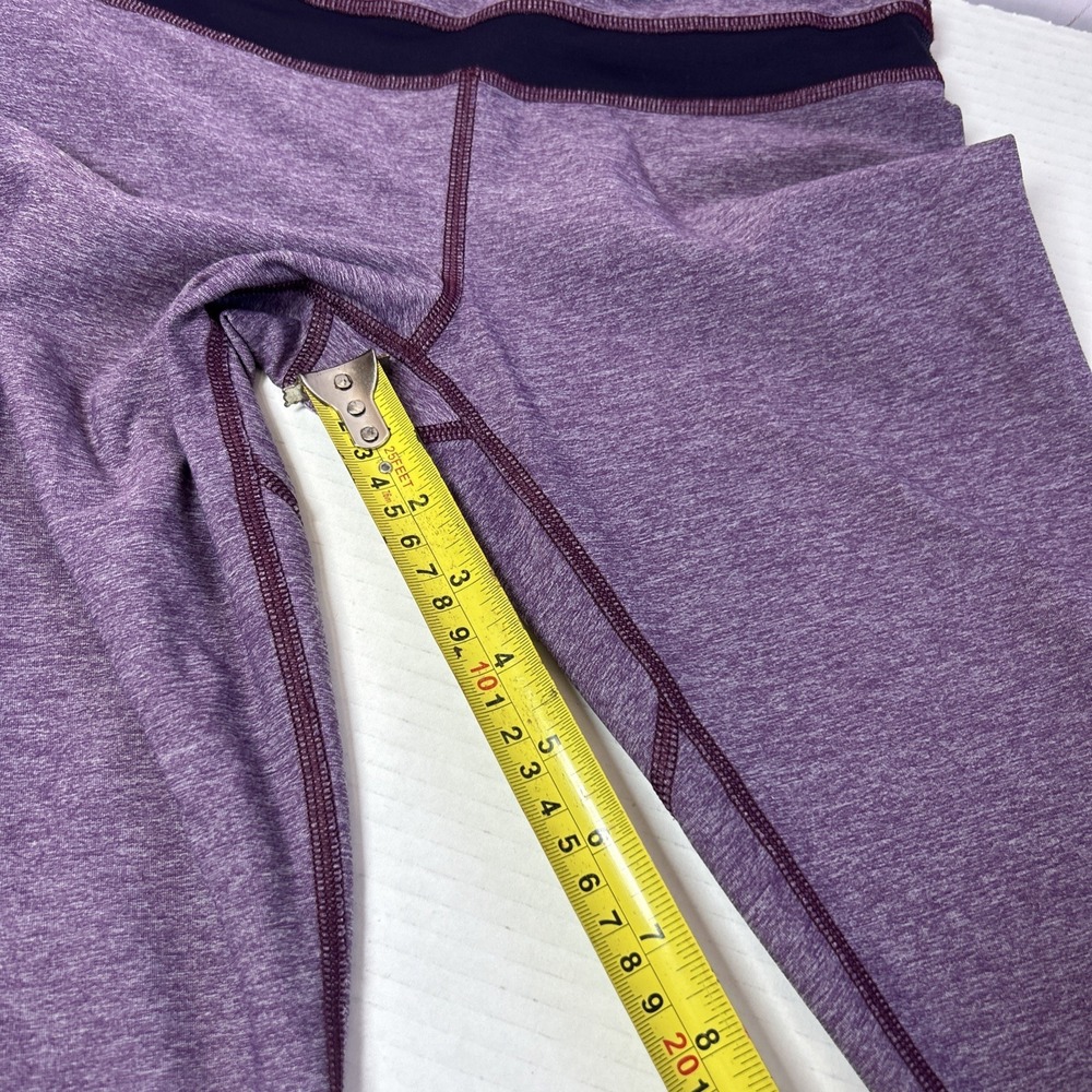 Lululemon Cropped Purple Leggings Back Pocket Size 6 Preowned - Picture 3 of 8